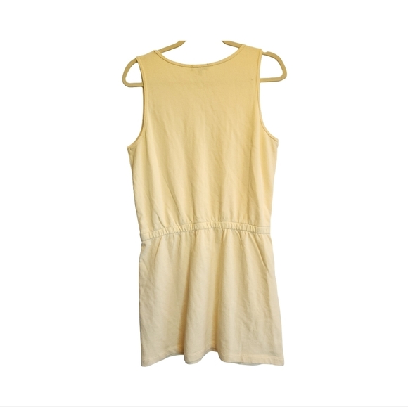 Butter Yellow Sleeveless Drawstring Dress 100% Cotton By LILLA P - Picture 5 of 9